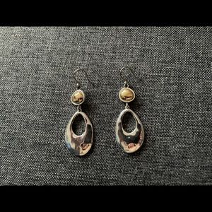 Mixed metal dangly earrings